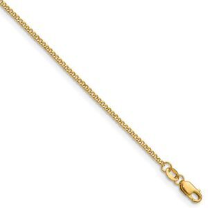 1/20 14K Gold Filled 1.5mm Solid Curb Chain Necklace, 16 Inch